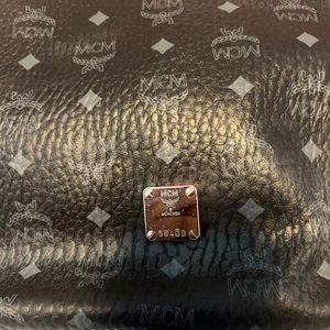 MCM Red Klara Visetos Medium Hobo